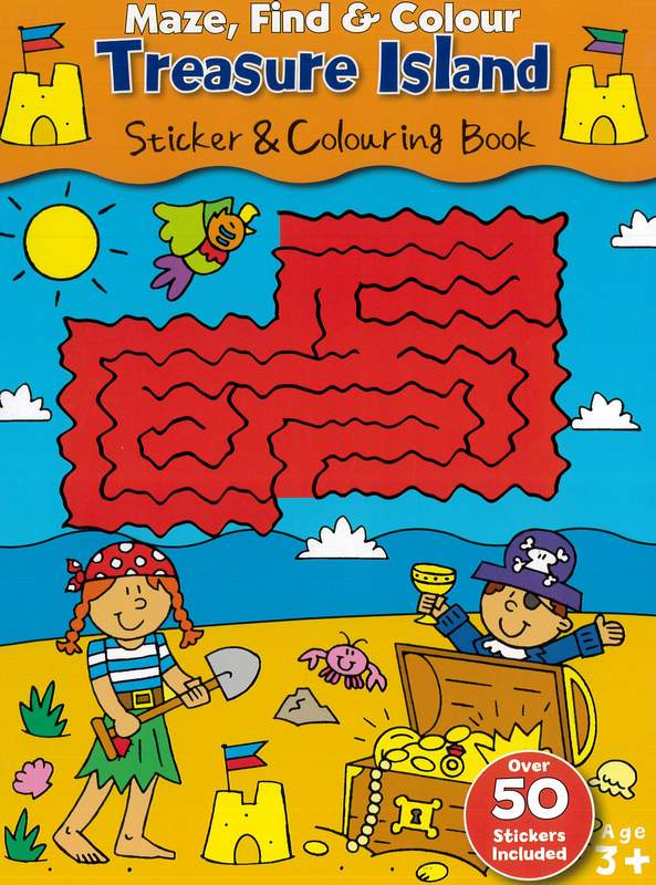 Maze, Find and Colour: Treasure Island - by North Parade Publishing - Paperback Book | BookClub