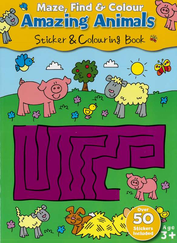 Maze, Find and Colour: Amazing Animals - by North Parade Publishing - Paperback Book | BookClub
