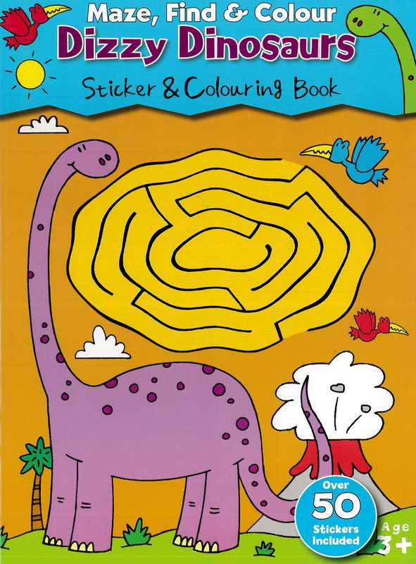 Maze, Find and Colour: Dizzy Dinosaurs - by North Parade Publishing - Paperback Book | BookClub
