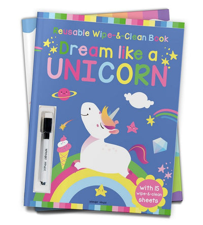 Dream Like A Unicorn – Reusable Wipe And Clean Activity Book